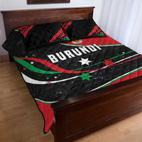 Burundi Quilt Bed Set with Athletics Runners Black Red Green Flag Spirit