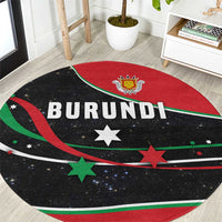 Burundi Round Carpet with Athletics Runners Black Red Green Flag Spirit