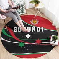 Burundi Round Carpet with Athletics Runners Black Red Green Flag Spirit