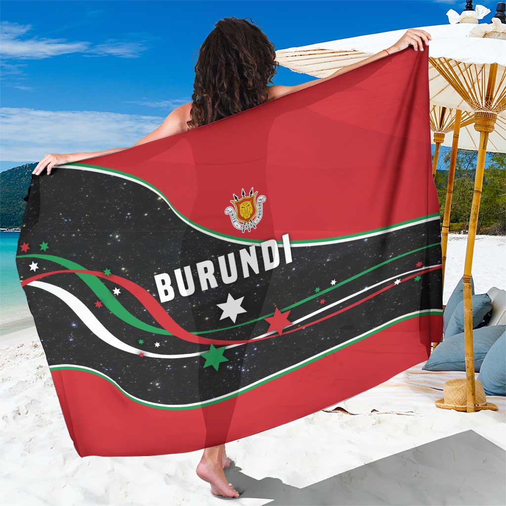 Burundi Sarong with Athletics Runners Black Red Green Flag Spirit