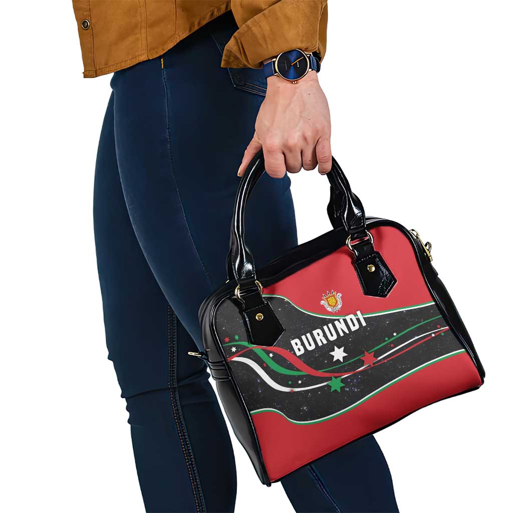Burundi Shoulder Handbag with Athletics Runners Black Red Green Flag Spirit