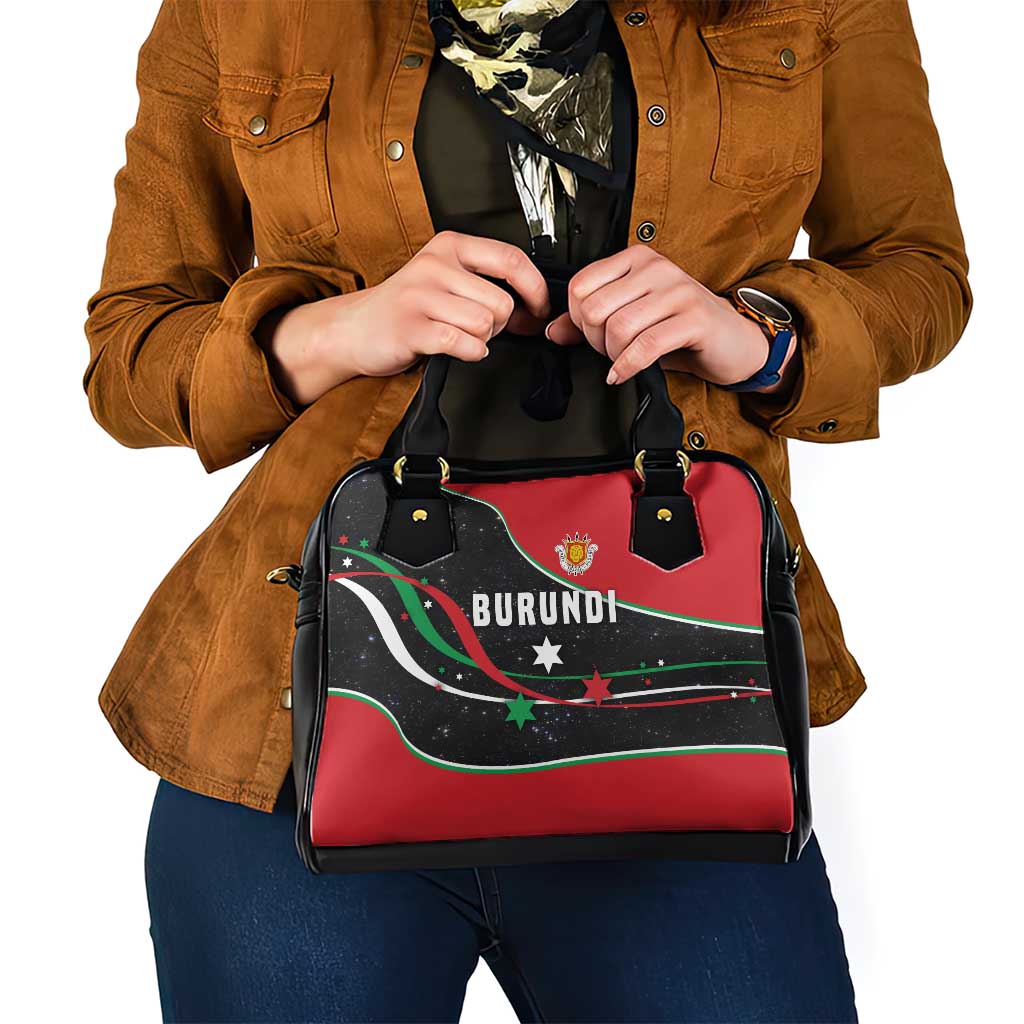Burundi Shoulder Handbag with Athletics Runners Black Red Green Flag Spirit