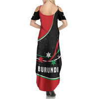 Burundi Summer Maxi Dress with Athletics Runners Black Red Green Flag Spirit