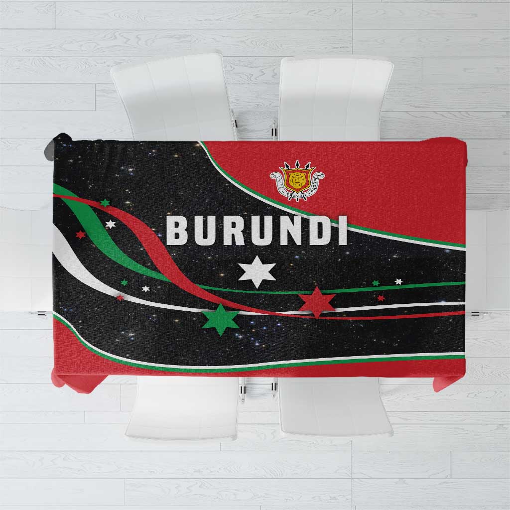 Burundi Tablecloth with Athletics Runners Black Red Green Flag Spirit