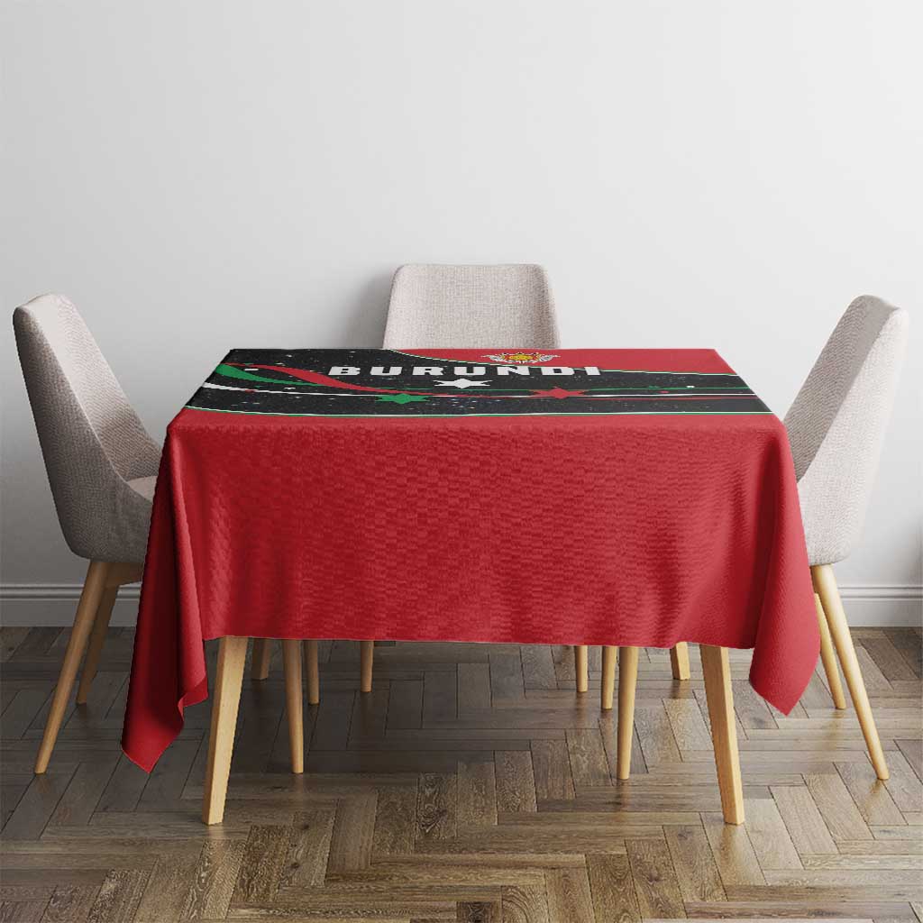 Burundi Tablecloth with Athletics Runners Black Red Green Flag Spirit