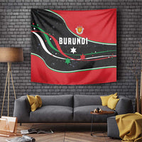 Burundi Tapestry with Athletics Runners Black Red Green Flag Spirit