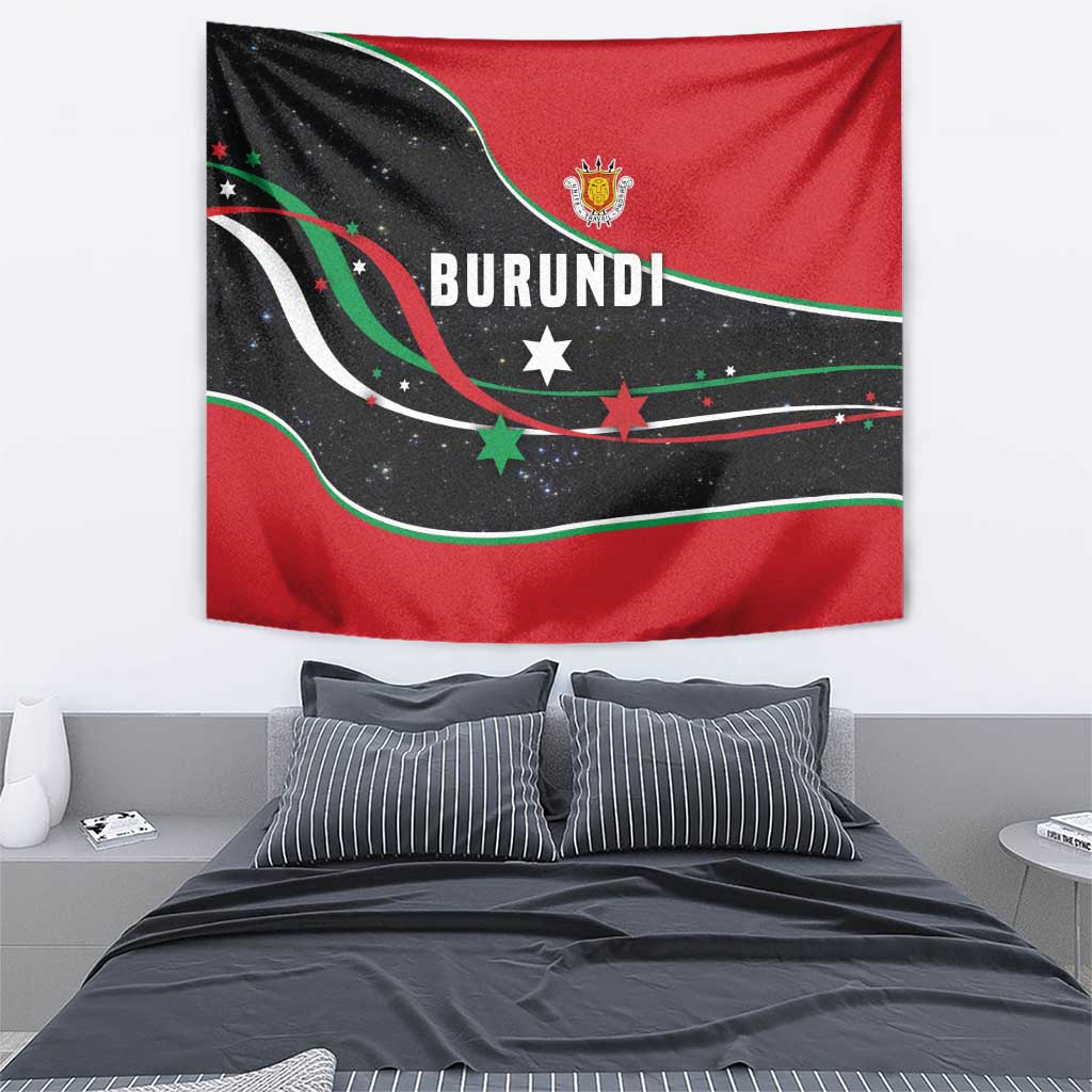 Burundi Tapestry with Athletics Runners Black Red Green Flag Spirit