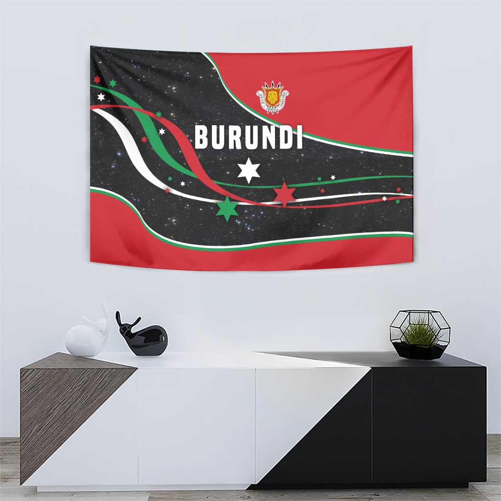 Burundi Tapestry with Athletics Runners Black Red Green Flag Spirit