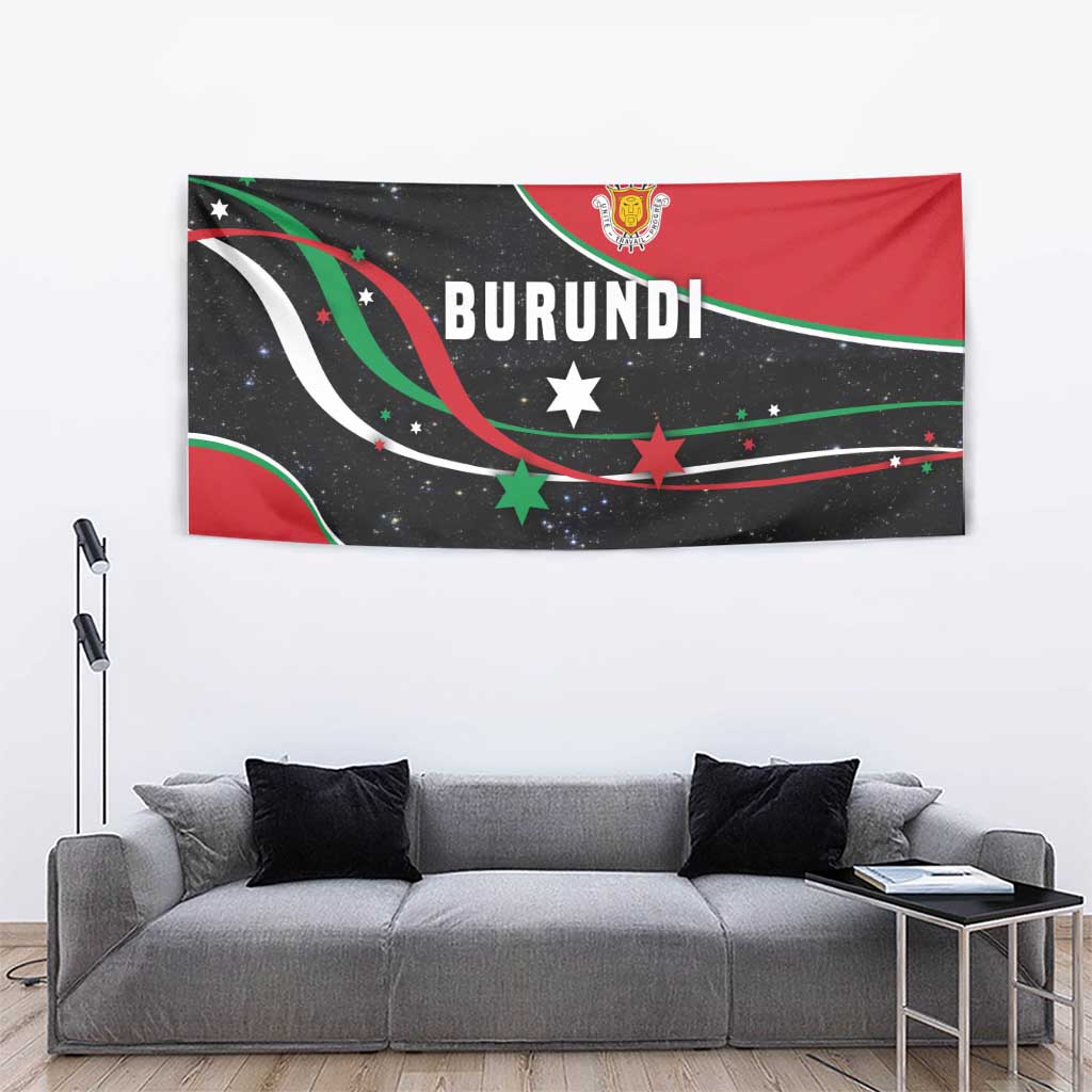 Burundi Tapestry with Athletics Runners Black Red Green Flag Spirit