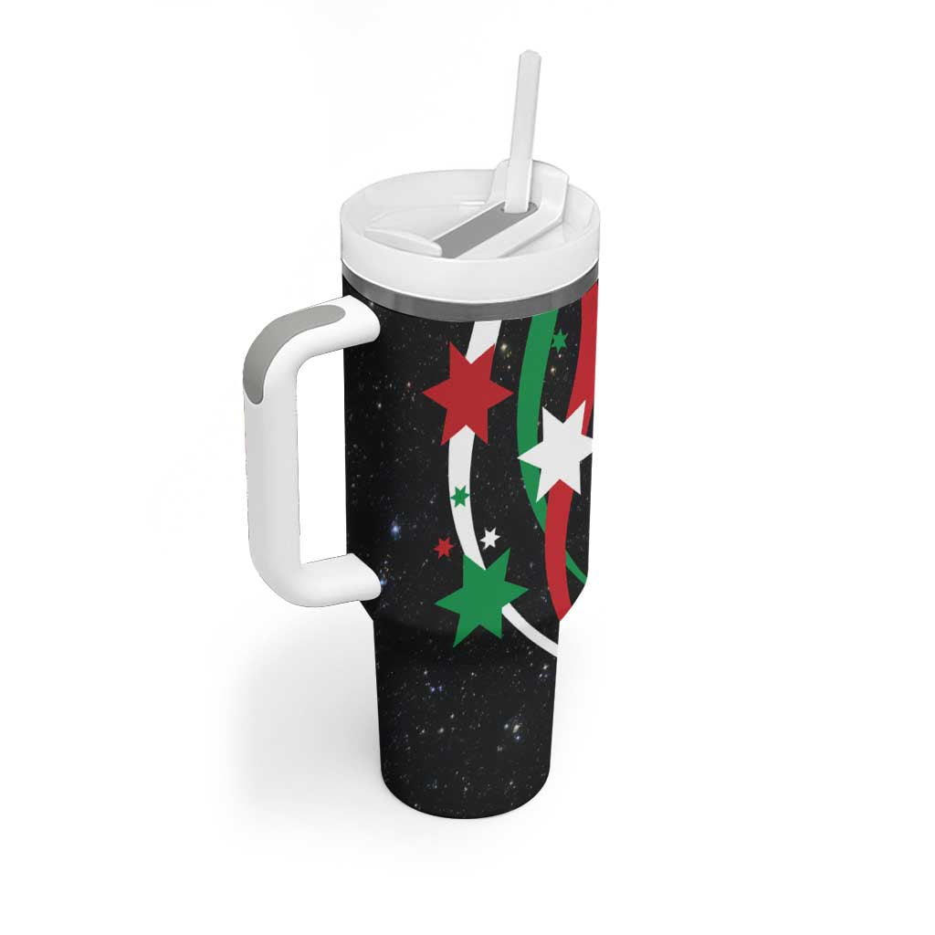 Burundi Tumbler With Handle with Athletics Runners Black Red Green Flag Spirit