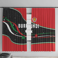 Burundi Window Curtain with Athletics Runners Black Red Green Flag Spirit