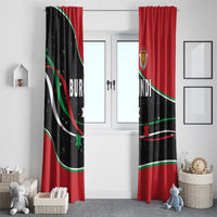 Burundi Window Curtain with Athletics Runners Black Red Green Flag Spirit