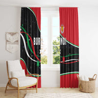 Burundi Window Curtain with Athletics Runners Black Red Green Flag Spirit