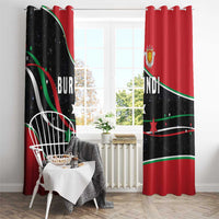 Burundi Window Curtain with Athletics Runners Black Red Green Flag Spirit