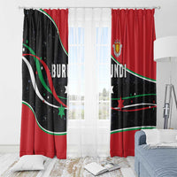 Burundi Window Curtain with Athletics Runners Black Red Green Flag Spirit
