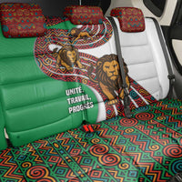 Burundi Lion Tribal Pattern Back Car Seat Cover with National Motto Unité Travail Progrès