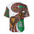 Burundi Lion Tribal Pattern Baseball Jersey with National Motto Unité Travail Progrès