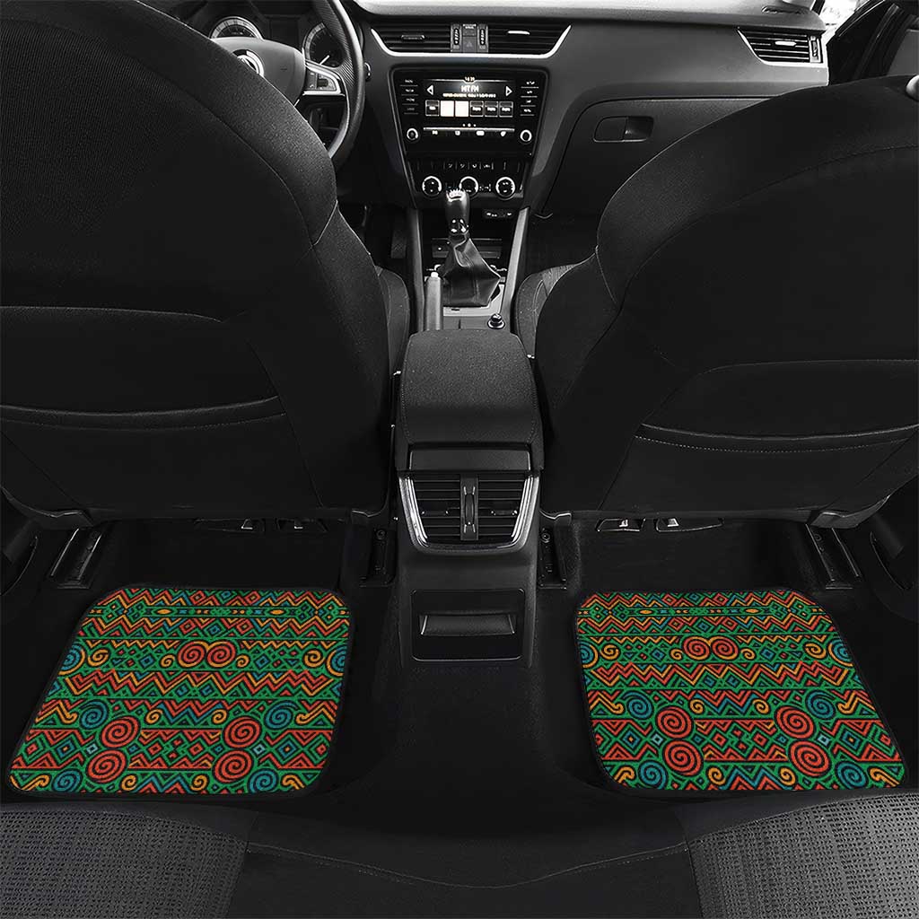 Burundi Lion Tribal Pattern Car Mats with National Motto Unité Travail Progrès