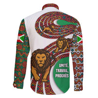 Burundi Lion Tribal Pattern Family Matching Mermaid Dress and Hawaiian Shirt with National Motto Unité Travail Progrès