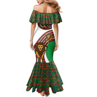 Burundi Lion Tribal Pattern Family Matching Mermaid Dress and Hawaiian Shirt with National Motto Unité Travail Progrès