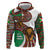 Burundi Lion Tribal Pattern Hoodie with National Motto Unité Travail Progrès