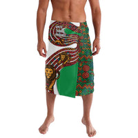 Burundi Lion Tribal Pattern Lavalava with National Motto Unité Travail Progrès