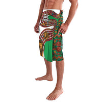 Burundi Lion Tribal Pattern Lavalava with National Motto Unité Travail Progrès