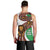Burundi Lion Tribal Pattern Men Tank Top with National Motto Unité Travail Progrès