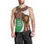 Burundi Lion Tribal Pattern Men Tank Top with National Motto Unité Travail Progrès