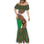 Burundi Lion Tribal Pattern Mermaid Dress with National Motto Unité Travail Progrès