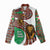 Burundi Lion Tribal Pattern Women Casual Shirt with National Motto Unité Travail Progrès