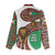 Burundi Lion Tribal Pattern Women Casual Shirt with National Motto Unité Travail Progrès