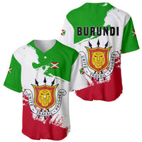 Burundi Flag Baseball Jersey with National Emblem and Motto Unité Travail Progres