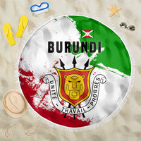 Burundi Flag Beach Blanket with National Emblem and Motto Unité Travail Progres