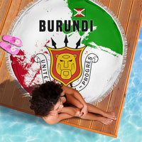 Burundi Flag Beach Blanket with National Emblem and Motto Unité Travail Progres
