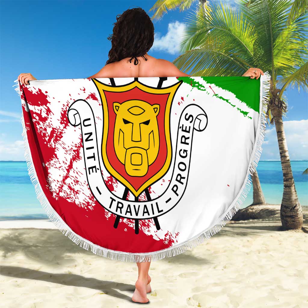 Burundi Flag Beach Blanket with National Emblem and Motto Unité Travail Progres