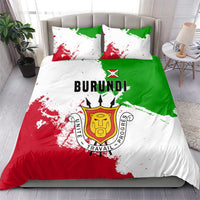 Burundi Flag Bedding Set with National Emblem and Motto Unité Travail Progres