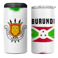 Burundi Flag 4 in 1 Can Cooler Tumbler with National Emblem and Motto Unité Travail Progres