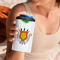 Burundi Flag 4 in 1 Can Cooler Tumbler with National Emblem and Motto Unité Travail Progres