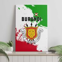 Burundi Flag Canvas Wall Art with National Emblem and Motto Unité Travail Progres