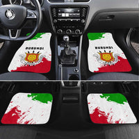 Burundi Flag Car Mats with National Emblem and Motto Unité Travail Progres
