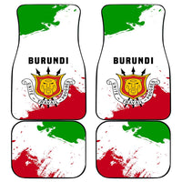 Burundi Flag Car Mats with National Emblem and Motto Unité Travail Progres