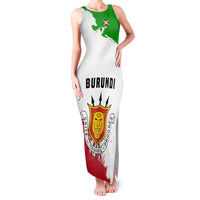 Burundi Flag Family Matching Tank Maxi Dress and Hawaiian Shirt with National Emblem and Motto Unité Travail Progres