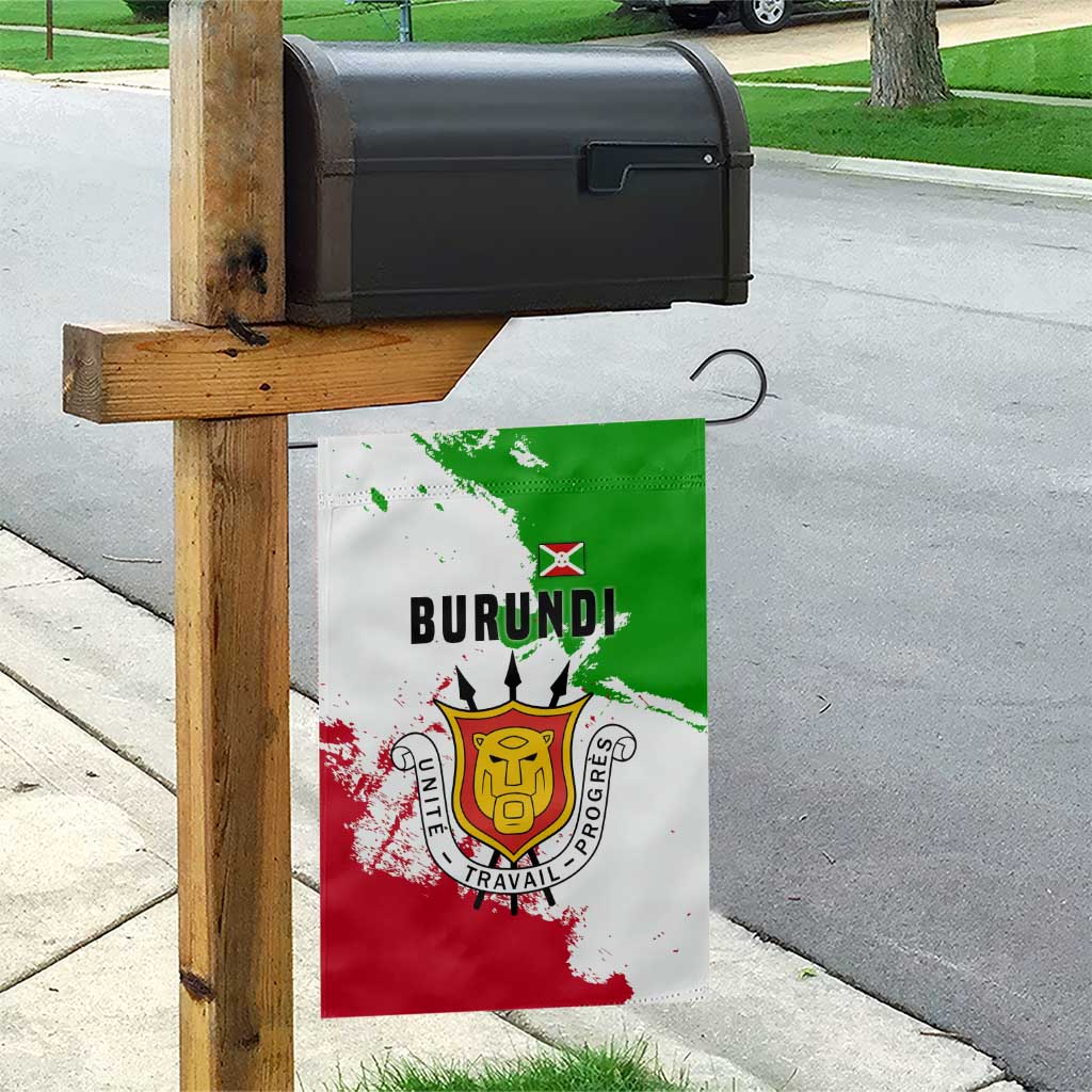 Burundi Flag Garden Flag with National Emblem and Motto Unité Travail Progres