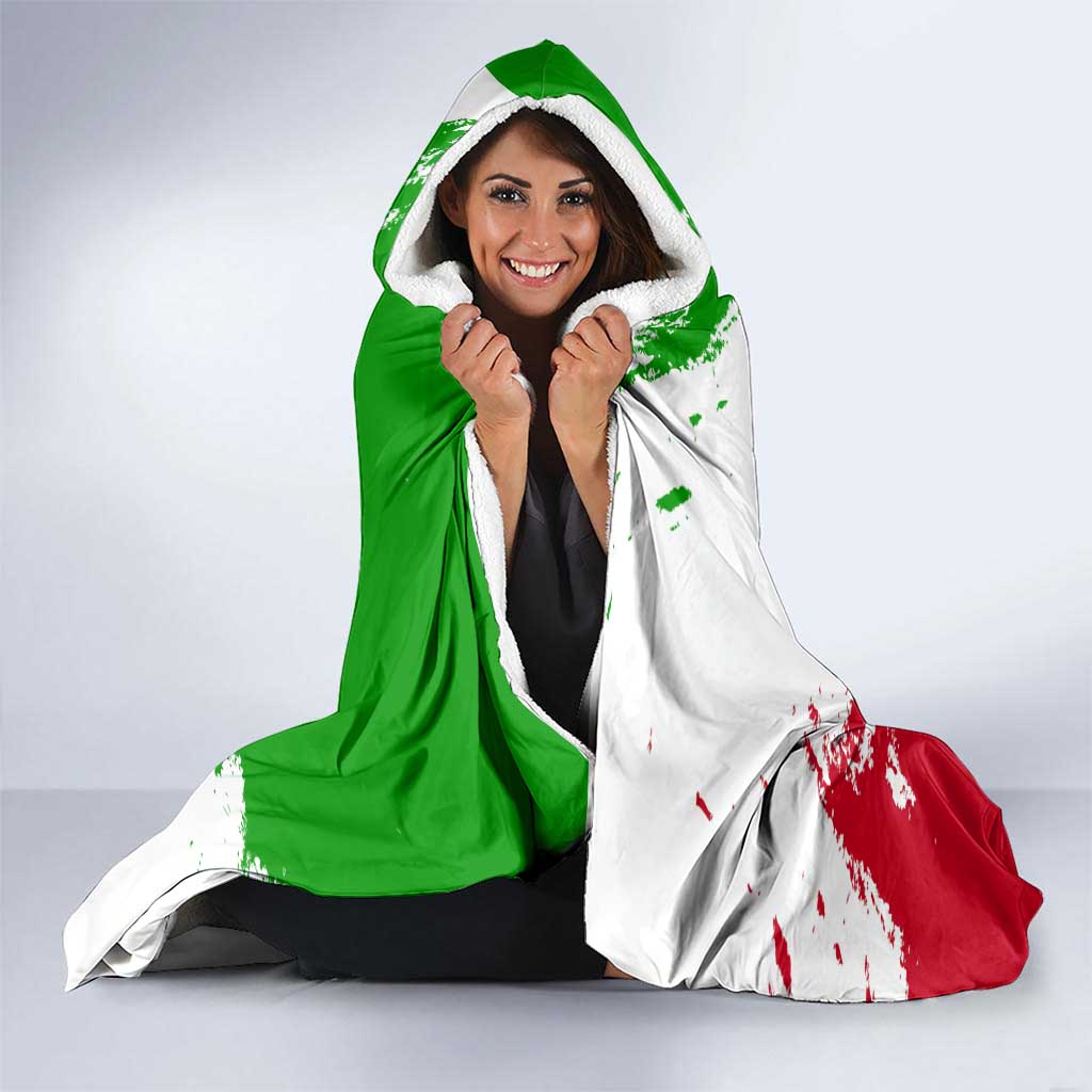 Burundi Flag Hooded Blanket with National Emblem and Motto Unité Travail Progres