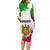 Burundi Flag Long Sleeve Bodycon Dress with National Emblem and Motto Unité Travail Progres