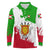 Burundi Flag Long Sleeve Polo Shirt with National Emblem and Motto Unité Travail Progres