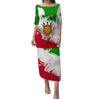 Burundi Flag Puletasi with National Emblem and Motto Unité Travail Progres