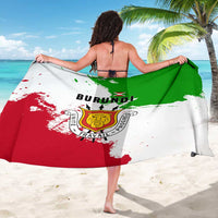 Burundi Flag Sarong with National Emblem and Motto Unité Travail Progres