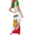 Burundi Flag Short Sleeve Bodycon Dress with National Emblem and Motto Unité Travail Progres